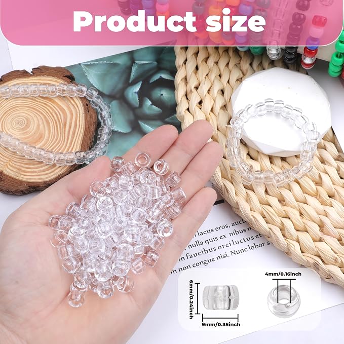 Plastic Pony Beads, for Bracelet, Hair Braiding, Friendship Bracelets, Jewelry - Image 2