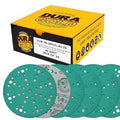 Dura-Gold Premium 40 Grit 6" Green Film Sanding Discs, 49-Hole Pattern, Box of 25 - Heavy-Duty Dustless Hook & Loop Backing Sandpaper for DA & Random Orbital Sanders, Sand Auto Paint, Wood Furniture
