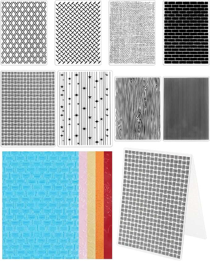 FIVEIZERO 8 Pcs Vintage Embossing Folders by FIVEIZERO