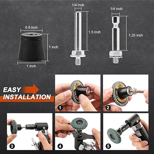 10PCS 120 Grit Curved Flap Disc 2 Inch Roll Lock Quick Change Sanding Discs 1pcs 1/4" Holder Surface Grinding Disc for Die Grinder Metal Surface Grind Burr Finish Weld Rust Paint Removal