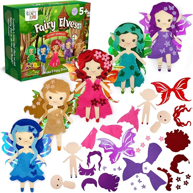 Fairy Elves Sewing Kit for Kids, Fun and Educational Fairytale Craft Set for by Craftiloo