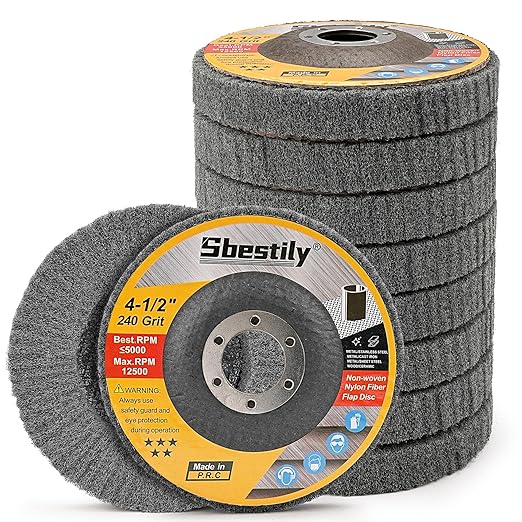 10Pcs 600 Grit Scour Flap Disc 4 1/2 Inch Fine Polishing Buffing Wheel for Metal Stainless Steel Angle Grinder Scouring Pads Scuff Sanding Discs Paint Rust Remover