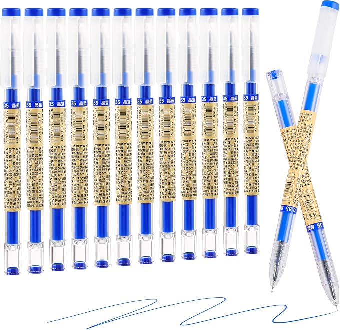 Japanese Style Blue Gel Ink Pens, 0.35mm Extra Fine Point, No Smudge Quick - Image 8