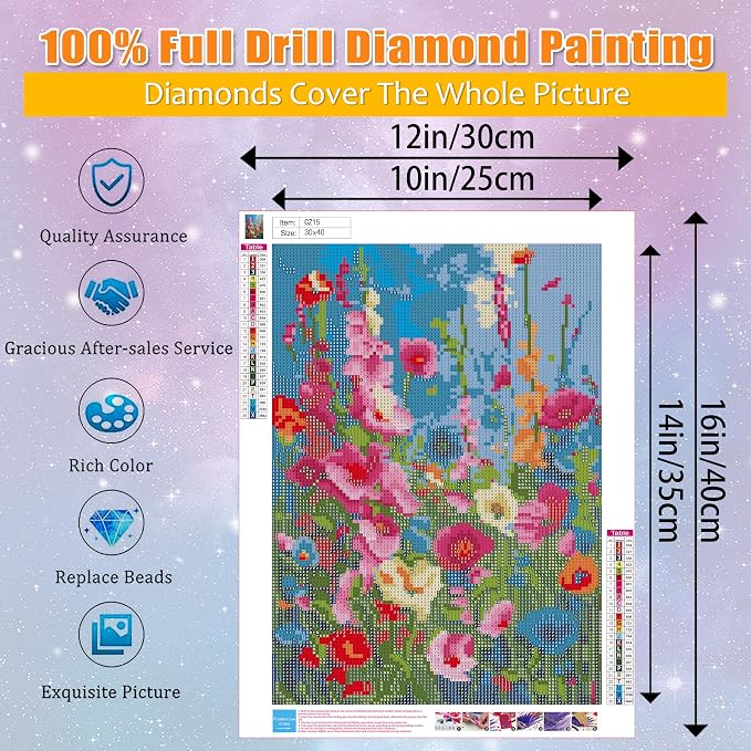 Ausanrl Wild Flowers Square Diamond Painting Kits - Image 5