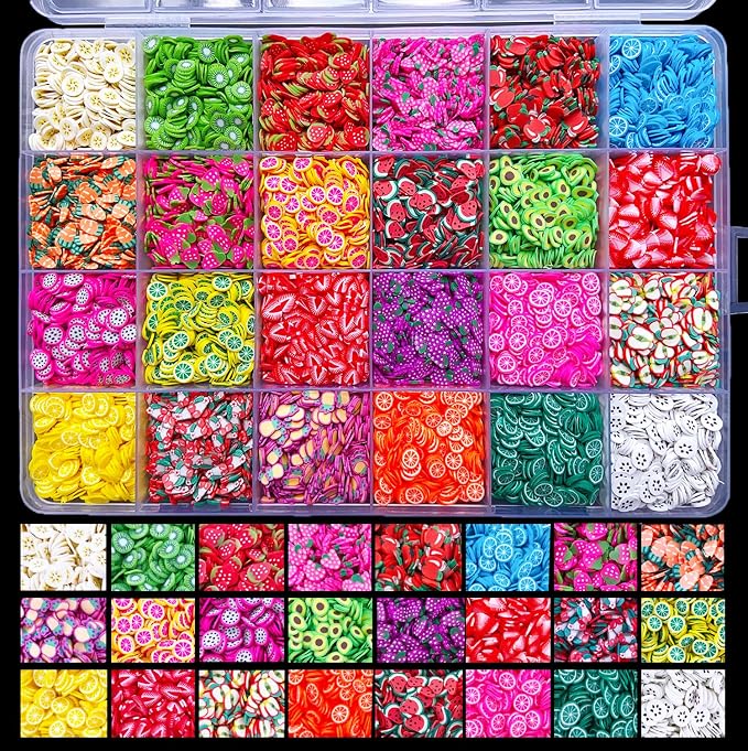 14800Pcs Fruit Nail Art Slices Polymer Fruit Slice 3D Polymer Slices Polymer by EHOPE