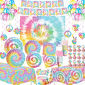 Tie Dye Party Decorations Girls by HOAKWA