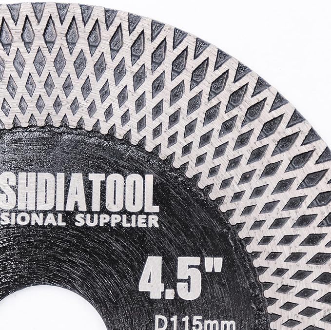 SHDIATOOL 2Pcs Porcelain Tile Diamond Saw Blades Diameter 4.5 Inches x 7/8 inch for Dry/Wet Cutting Grinding Ceramic Marble Artificial Stone