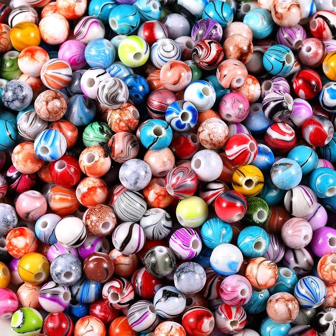 Hicarer 500 Pcs 8 mm Beads Bulk Acrylic Craft Beads - Image 4