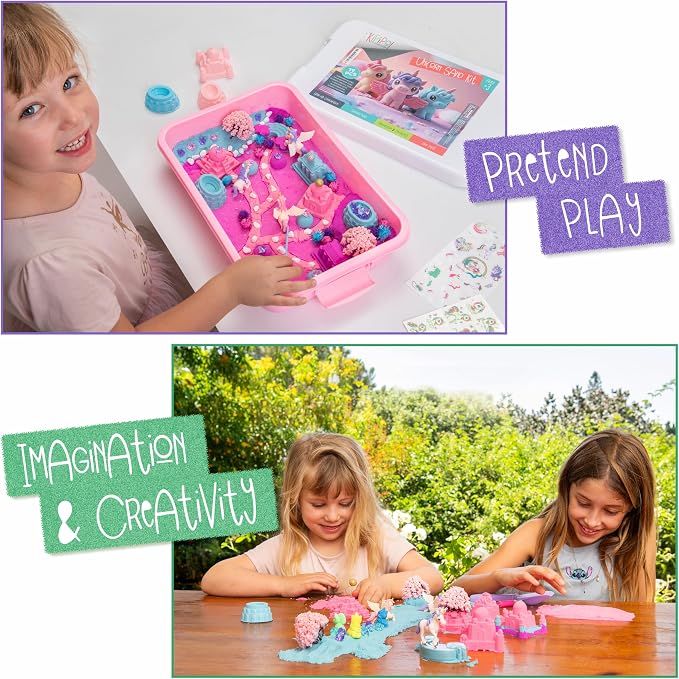 Kipipol Unicorn Sensory Bin for Toddlers 3-4, 5-7 Magic Sand Art Kit w Sandbox - Image 4