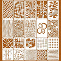 20 Pcs Stencils for Painting Mixed Size Abstract Texture Stencils Geometric by Unknown