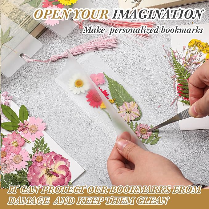 Fuyoooo 376 Pcs Pressed Flowers Bookmark Making Kit, DIY Bookmark Laminating - Image 6