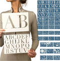 Boutique Stencil Template Kit | 45 Reusable Pieces | Lettering Uppercase Both by CITRUSY