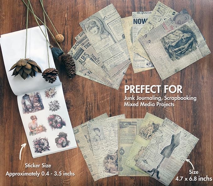 Vintage Scrapbook Stickers and Ephemera Pack – Pre Cut Design Scrapbooking - Image 7