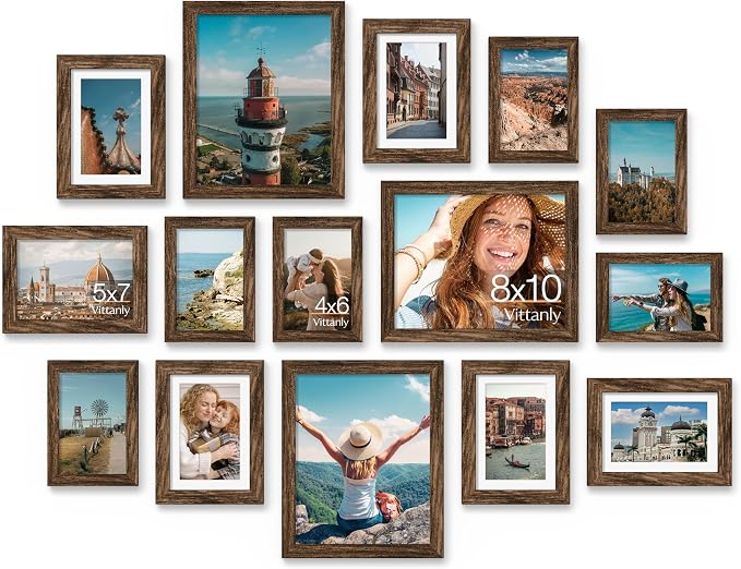 Vittanly 15 Pack Picture Frames Collage Wall Decor by Vittanly