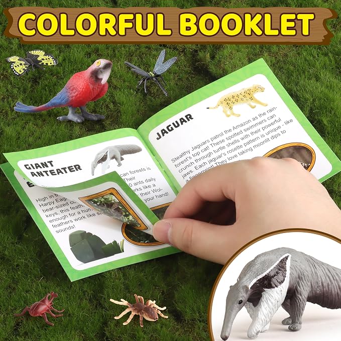 37PCS Rainforest Animals Figures Toys Set, Rainforest Diorama Supplies Include - Image 9