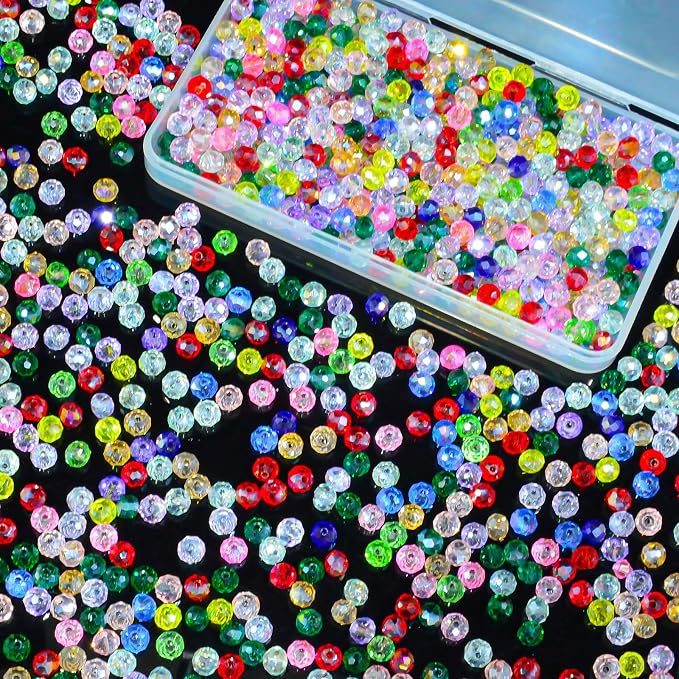 500Pcs 6mm Colors Random Crystal Glass Beads by Laopottbeads