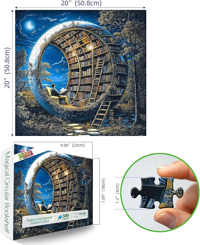 MINIWAN Magic Moon Library Jigsaw Puzzles - Image 2