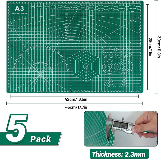 5Pack A3 Self Healing Cutting Mats, Scrapbooking, DIY Projects - Image 2