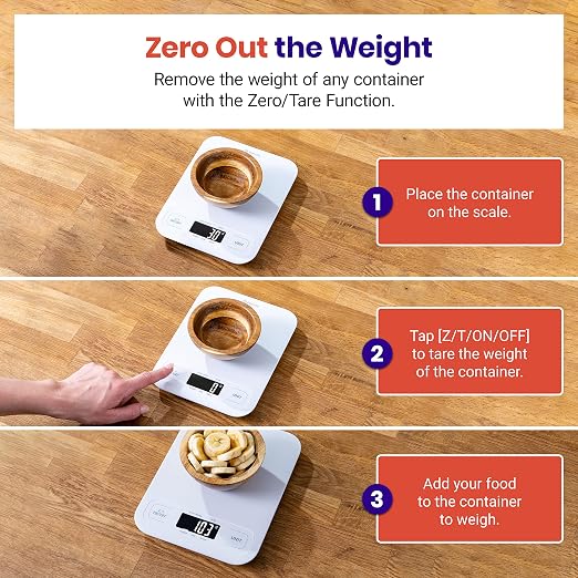 Etekcity Food Kitchen Scale, Digital Grams and Ounces, Large | Tare function - Image 4