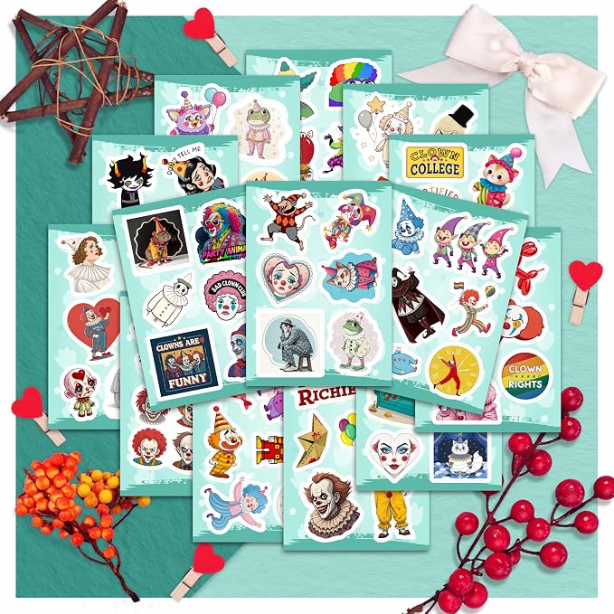 BulbaCraft 100Pcs Clown Stickers - Image 7