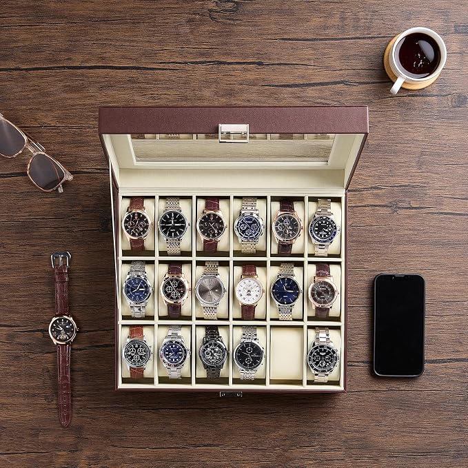 ProCase Watch Box Organizer, 18 Slot Watch Display Case - Image 2