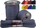 BORED? PARACORD! 550 lb Paracord - Ideal for Crafting, Camping, DIY Projects, Active & Military Outdoors - Strong Survival Rope - Tactical Parachute Cord Type III - Silver Diamonds 250 Feet