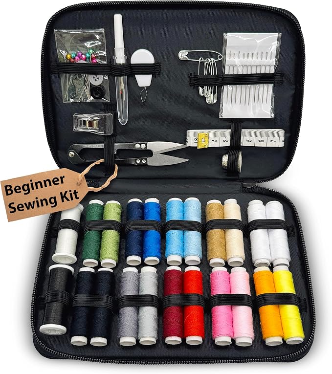 Beginner Hand Sewing Kit with Portable Case – Sewing Supplies by VELLOSTAR