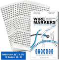 Premium Wire Marker Book for Cable Management, Vinyl-Coated, High-Tack Adhesive, Electric Panel Wire Label Stickers - 10 Pages, 1 Book, Numbered 46-90 (Pack of 25)