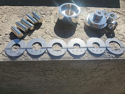 Coin Ring Puncher & Spacer Set | Punch Hole Metal Sheets Jewelry Making Tools | 5 Punches Ring Making Tool Made in USA | Centering Coin Punching Kit - 2.5 Pounds