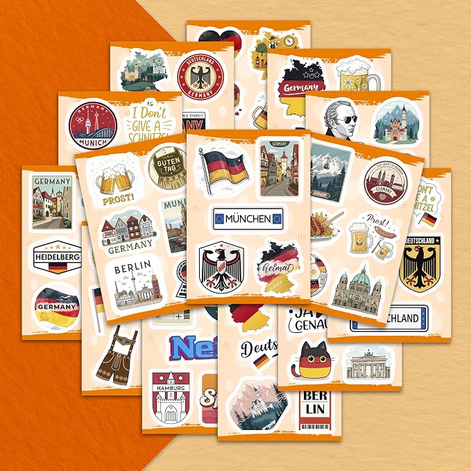 100Pcs Germany Stickers Small for Luggage, Water Bottle - Image 5