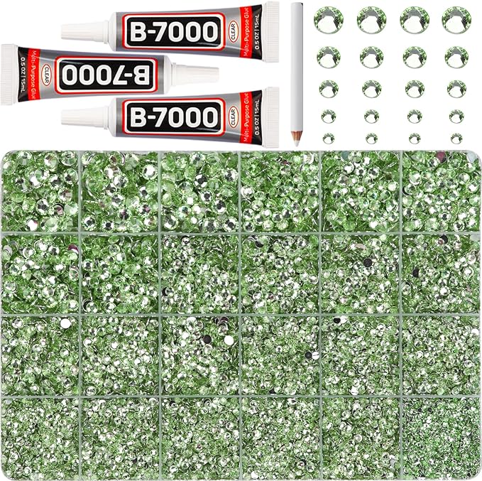 32000Pcs Light Green Rhinestones by Worthofbest