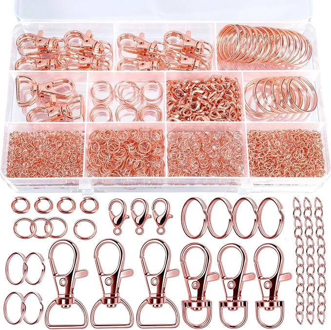Teenitor 524PCS Key Chain Making Kit, Keychain Making Supplies Rose Gold by PERFECTYOURBEAUTY