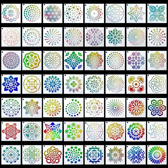 Augshy 56 Pack Mandala Stencils - Image 2