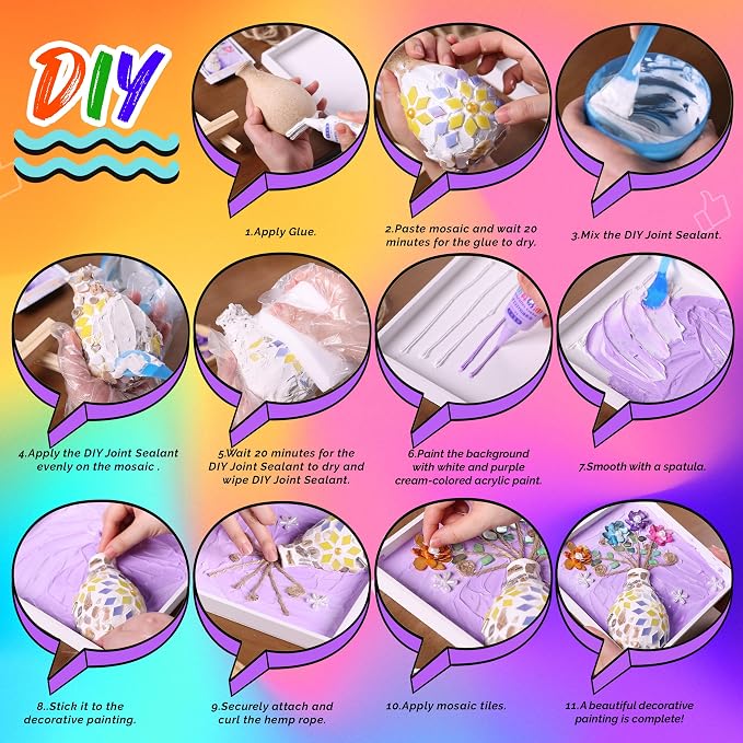 Joyclub DIY Vase Mosaic Painting Kit Mosaic Kits - Image 4