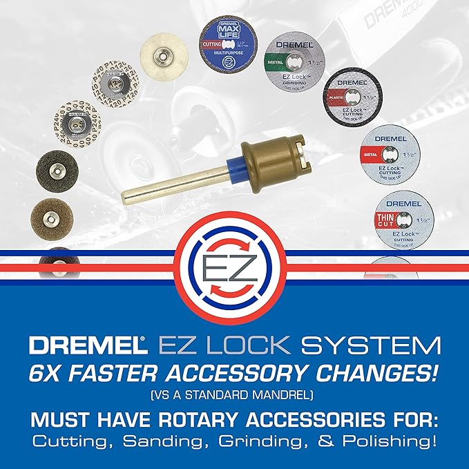 Dremel EZ686-01 EZ Lock Sanding and Grinding Rotary Tool Accessory Kit- Includes Sanding Discs/Bands and Grinding Stones- Perfect for Detail Sanding and Sharpening