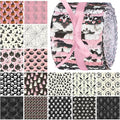 Hosuly 40 Pcs Pink Halloween Fabric Vintage Pumpkin Crow Skull Ghost Spiderweb by Hosuly