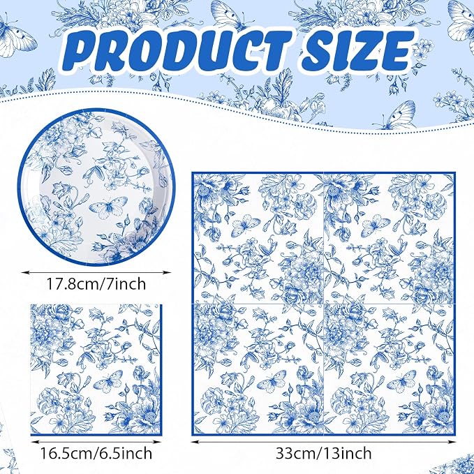 Zhehao 120 Pcs Disposable Paper Plates and Napkins Bulk Birthday Party - Image 2