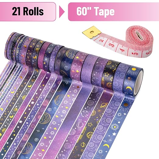 Mr. Pen- Washi Tape Set, 21 Rolls, 5.5 Yards/Roll | Washi Tape - Image 2