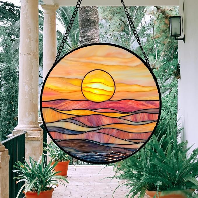 Stained Glass Window Hanging, and Mom 7.8 in - Image 4