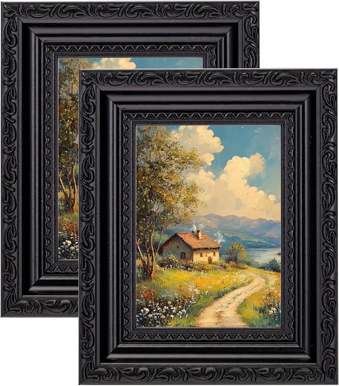 eletecpro 3x4 Vintage Picture Frame, Glass Cover, Horizontal or Vertical by eletecpro