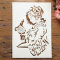 TIAMECH A4 Reusable Vintage Reading Girl Stencil by TIAMECH