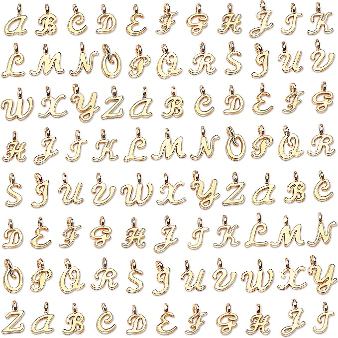 SANNIX 156Pcs/6 Sets Gold Letter Charms by SANNIX