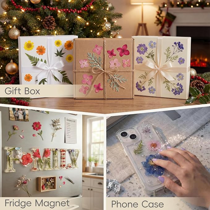 LUXEEASE 80P Vibrant Multicolor Dried Pressed Flowers | No matching needed - Image 8