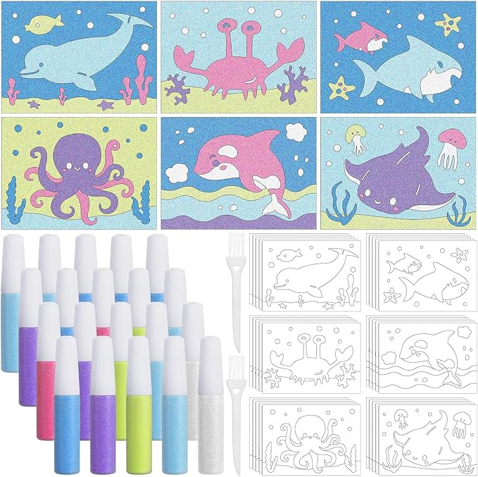 VercanMonth 30 Sets Ocean Animal Sand Art Kits by VercanMonth