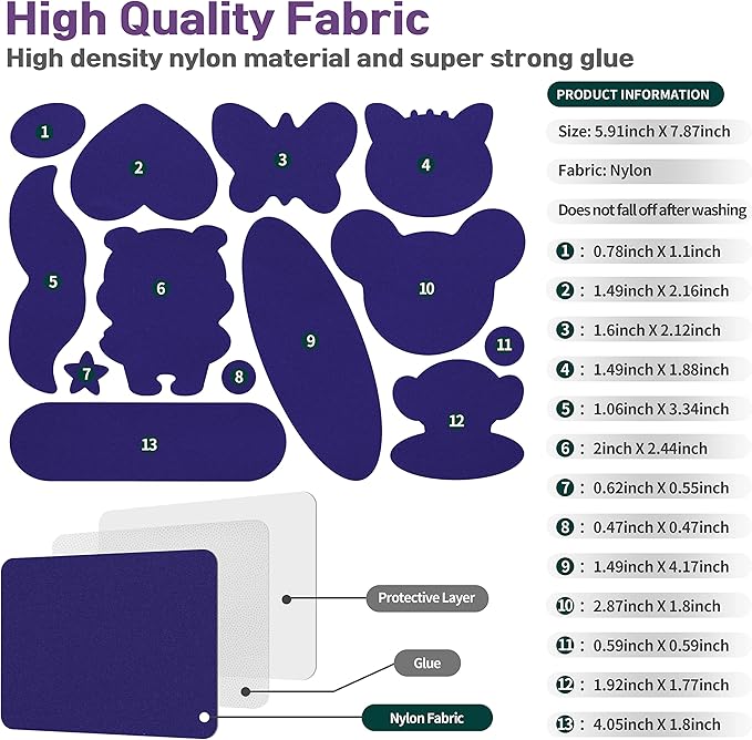 Azobur Nylon Repair Patches Self Adhesive Vinyl Outdoor Camping Gear Repair Kit,Waterproof Fabric Repair Patches for Down Jacket, Tent, Sleeping Bag (15x20cm）