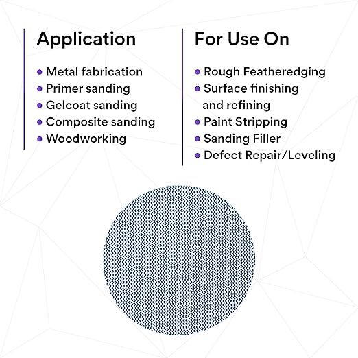 3M Xtract Net Disc 310W, 80+, 5 in, Die 500X, Pack of 50 Hook and Loop Sanding Discs, Virtually Dust-Free, Value Option for Metal, Wood, Composites, Stock Removal, and Fine Finishing