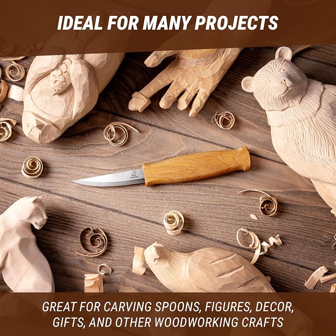 BeaverCraft Wood Carving Knife C4 3.14" Whittling Sloyd Knife - Image 8
