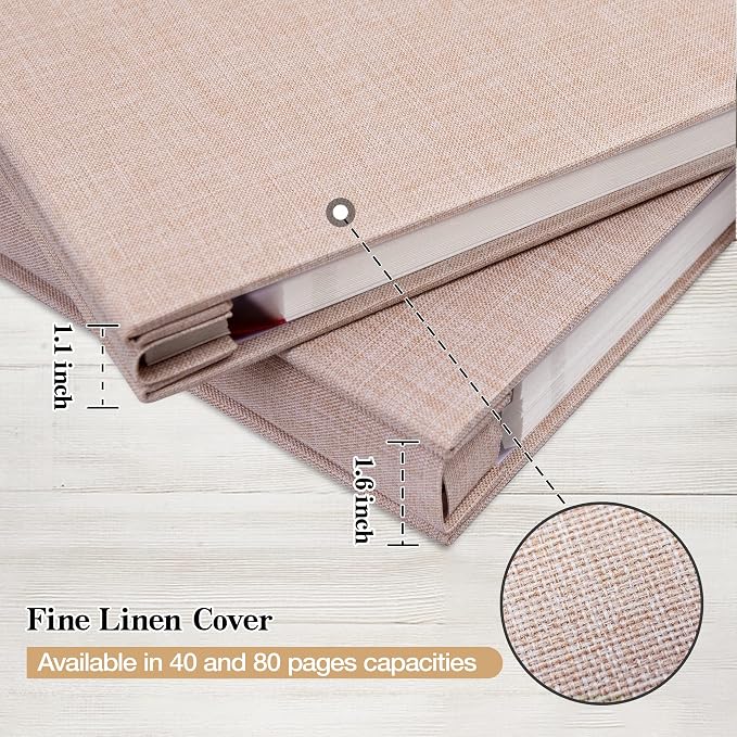 potricher Large Photo Album Self Adhesive 3x5 4x6 5x7 8x10 10x12 Pictures Linen - Image 5