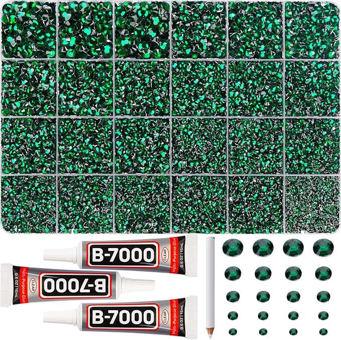31000Pcs Emerald Green Rhinestones by Worthofbest
