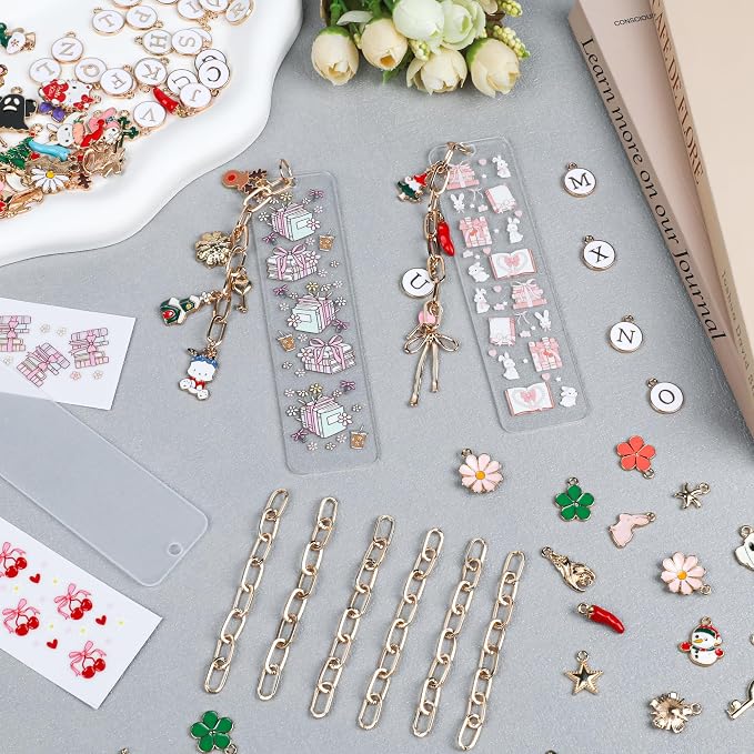 400 Pcs Bow Acrylic Bookmark Blanks Thicken 24 DIY Bookmark Making 26 Bow UV - Image 5
